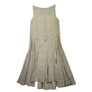 Prologue Sleeveless Boat Neck Drop Waist Bias Skirt Midi Dress Keyhole Small